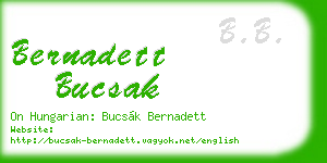 bernadett bucsak business card